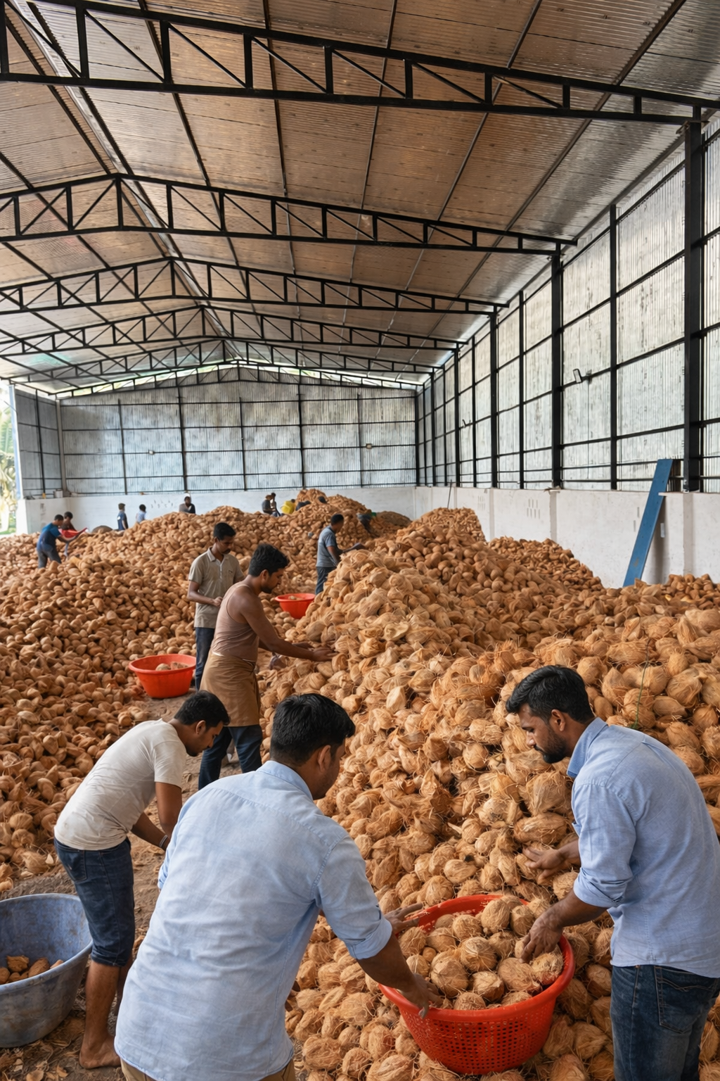 Semi Husked Coconut Export Supply Chain